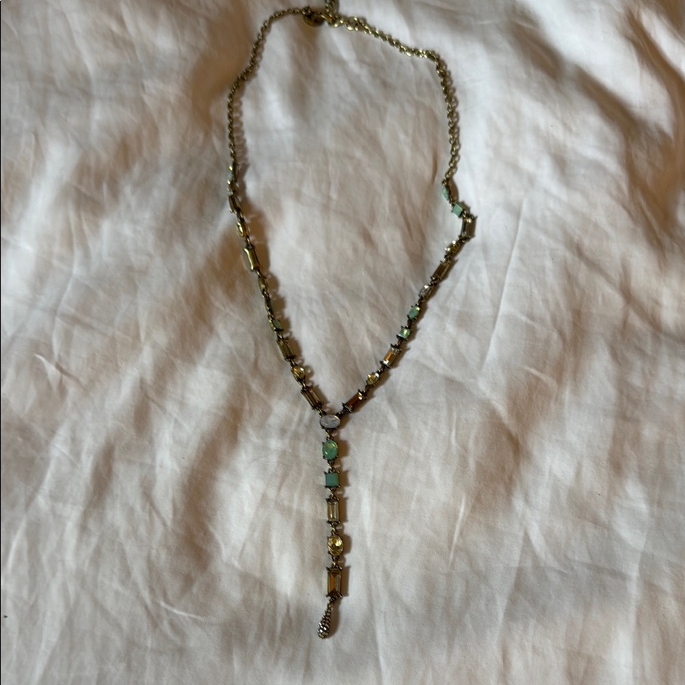 LOGO by Lori Goldstein Gold and Green Necklace